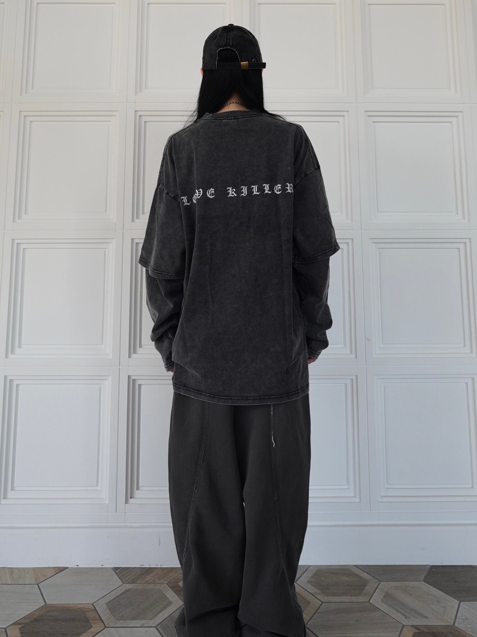 LOVE KILLER】Killer heart barbed wire layered Long T | OVERTURE