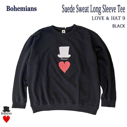LOVE＆HAT9 SUEDE SWEAT LS TEE BLACK ラブハット スエード スウェット ロングスリーブ ブラック BOHEMIANS ボヘミアンズ 日本製