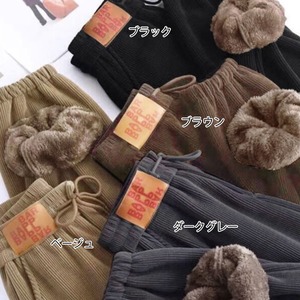 コーデュロイ パンツ レディース 秋冬 裏起毛 防寒 保温 大人 かわいい おしゃれ きれいめ ウエストゴム ハイウエスト 大人可愛い 大人女子 [LW-CDP009]