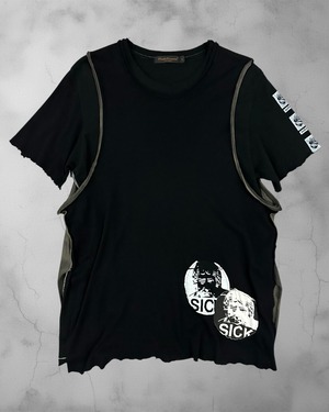 UNDERCOVER "but beautiful" SICK Patch Multi-Layered Reconstructed Tee Size:L