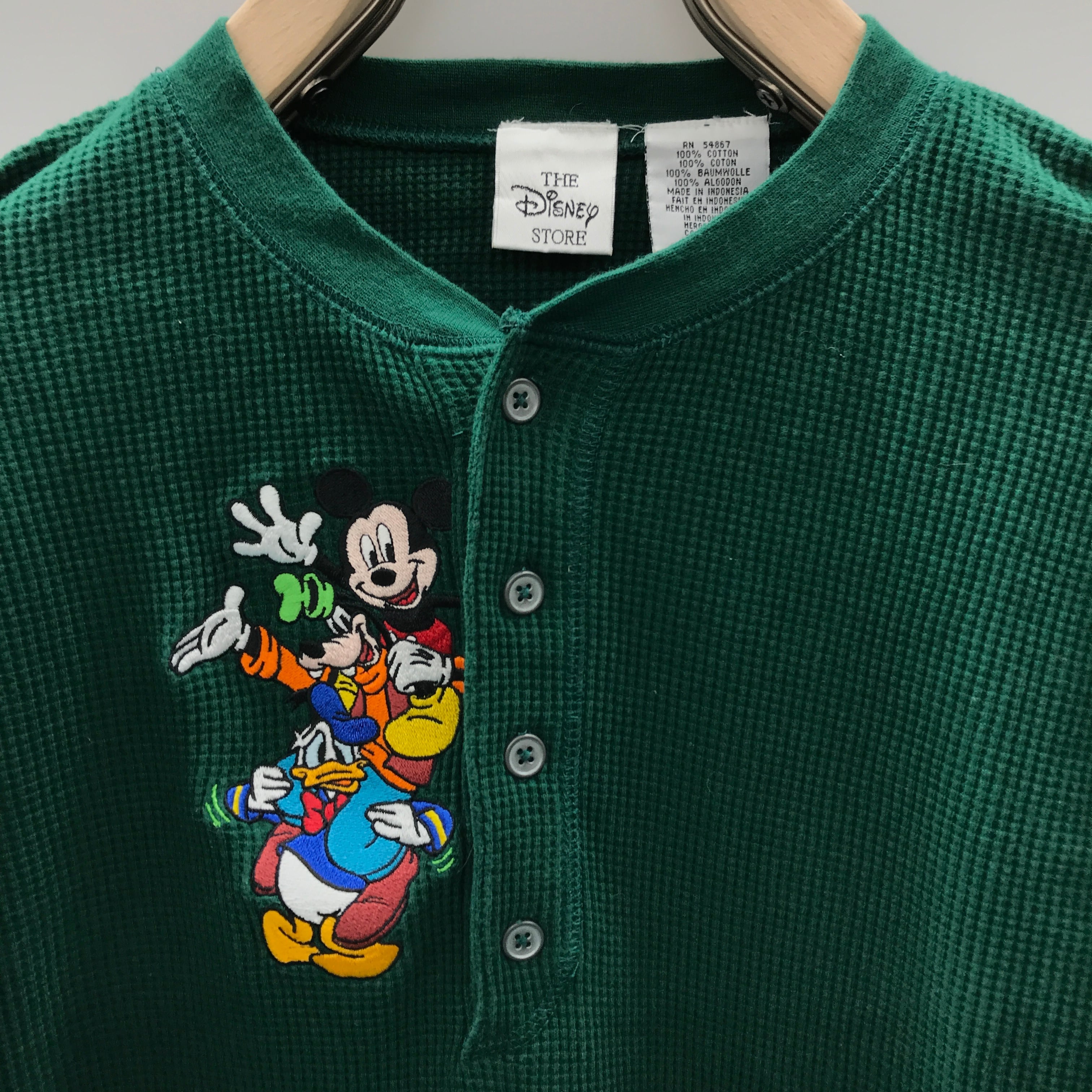 90s Disneyドナルド 刺繍 スウェット ハーフジップ プルオーバー