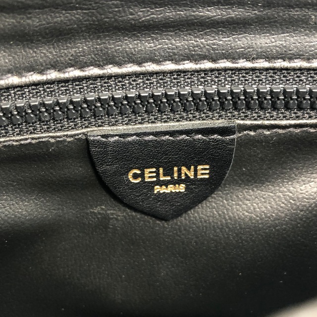 CELINE セリーヌ ショルダーバッグ ブラック ブラウン トリオンフ レザー パイピング vintage ヴィンテージ オールド 5hc7wn