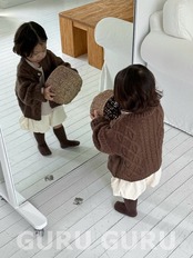 韓国子供服 / 26Autumn / 〖取寄〗guruguru / ケーブルニットカーディガン / ベビー服 *1号~3号*
