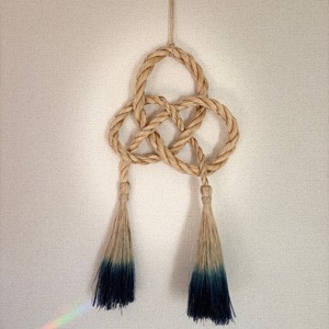藍染め精麻あわじ結びしめ飾り
