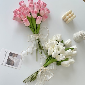 【造花】INS映え韓国風チューリップ造花花束 20本セット