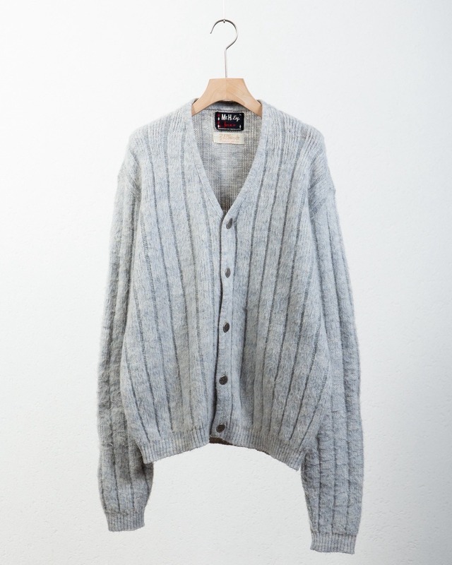 vintage weave design mohair mix knitted cardigan