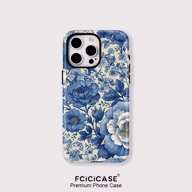 クラシックブルーム ブルーフラワー iPhoneケース（iphone17対応）0155