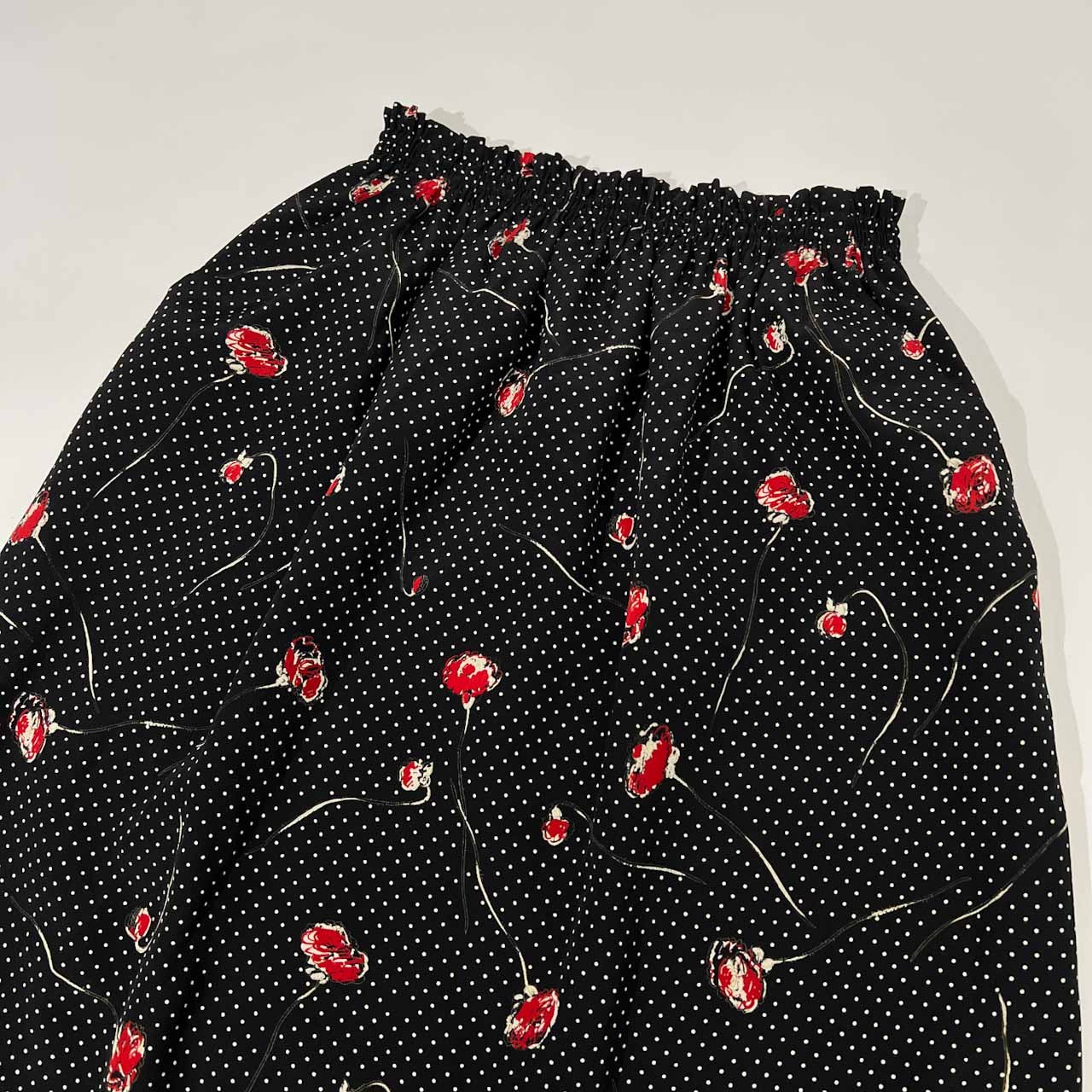 INGEBORG インゲボルグ 花柄 ドット柄 総柄 ロング タイトスカート /ブラック/レディース/ピンクハウス