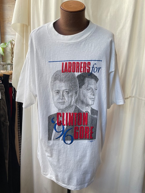 USA製 90's old シングルステッチTシャツ クリントン大統領　大統領選　選挙　オールド　ヴィンテージ