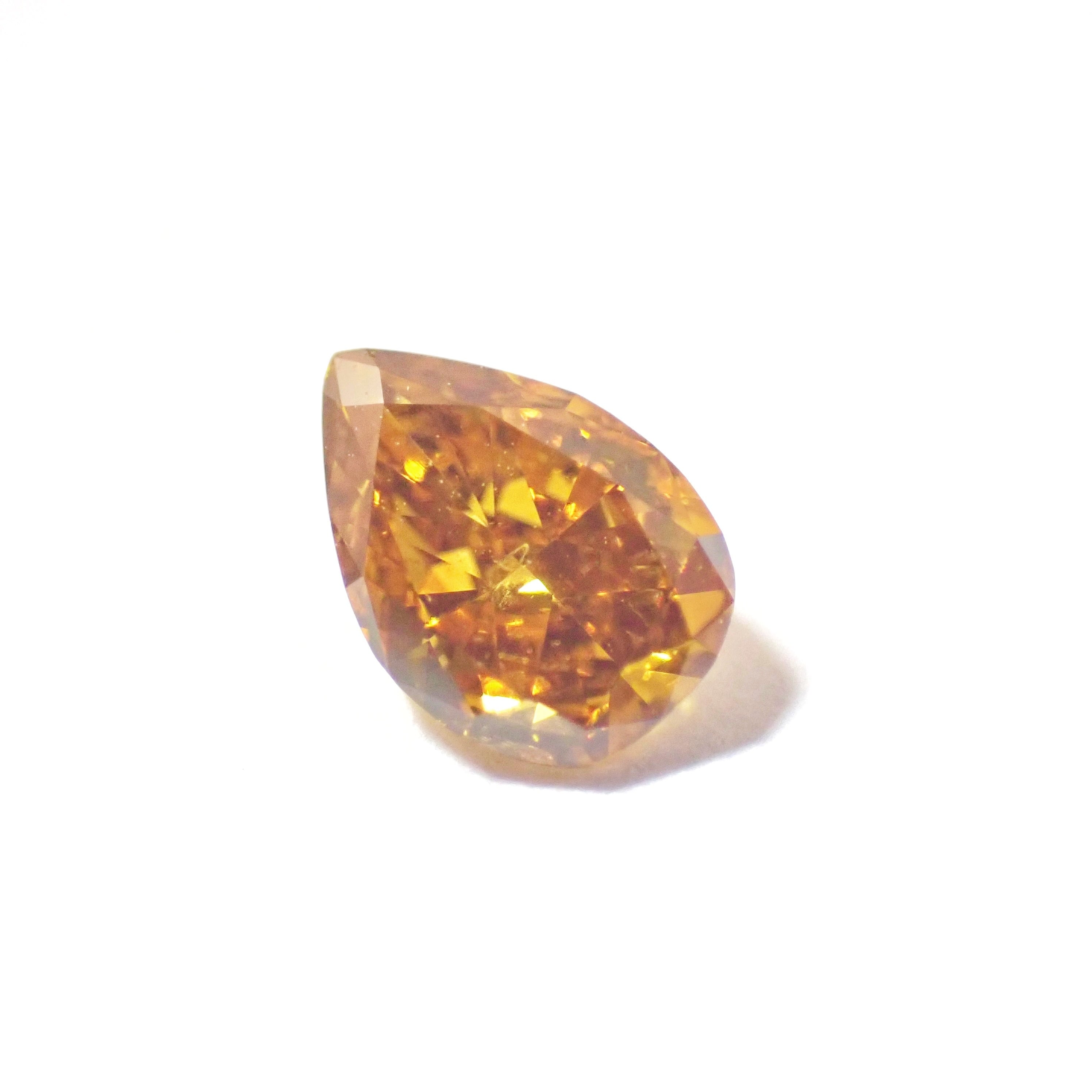 Fancy Intense Brown Orange 0.375ct ファンシー オレンジ ダイヤモンド ルース 裸石 天然 ソーティング付き  オレンジダイヤモンド 5mm ペアシェイプ ダイヤモンド ペアシェイプ