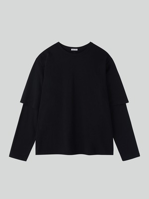 [RECTO][MEN] OVERSIZED CASHMERE BLEND LAYERED TOP (BLACK) 正規品 韓国ブランド 韓国通販 韓国代行 韓国ファッション レクト メンズ 日本 店舗