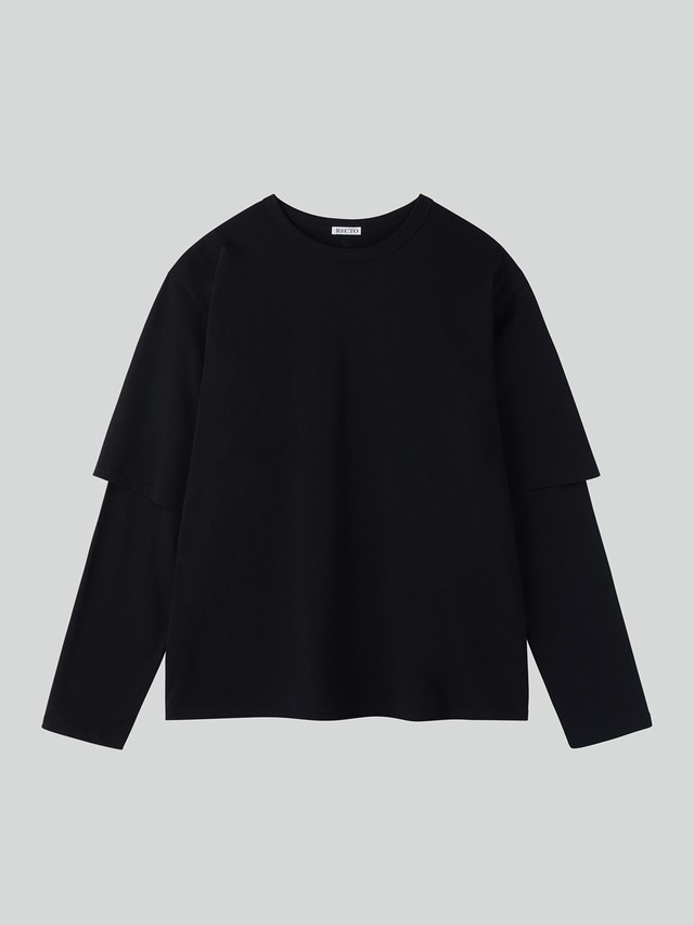 [RECTO][MEN] OVERSIZED CASHMERE BLEND LAYERED TOP (BLACK) 正規品 韓国ブランド 韓国通販 韓国代行 韓国ファッション レクト メンズ 日本 店舗
