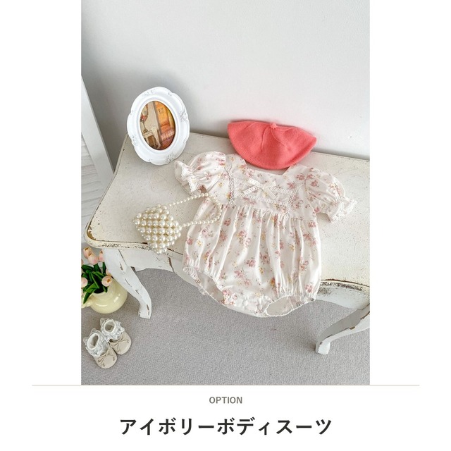 【BABY】ドリームローズフラワーリボンロンパース - 2