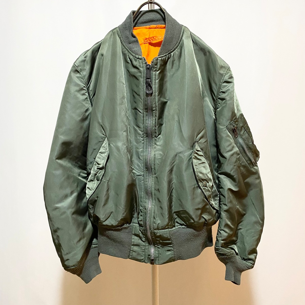 Alpha Industries MA-1 Flight Jacket Sage Green Made in USA 80s 90s 