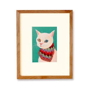 ストールを巻いた猫 原画 / Cat with a Stole Original Artwork