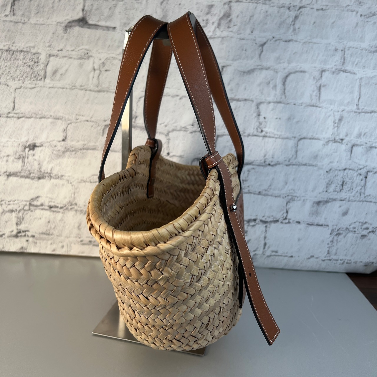 LOEWE ロエベ スモールカゴバッグ  ハンドバッグ ブラウン A-9042