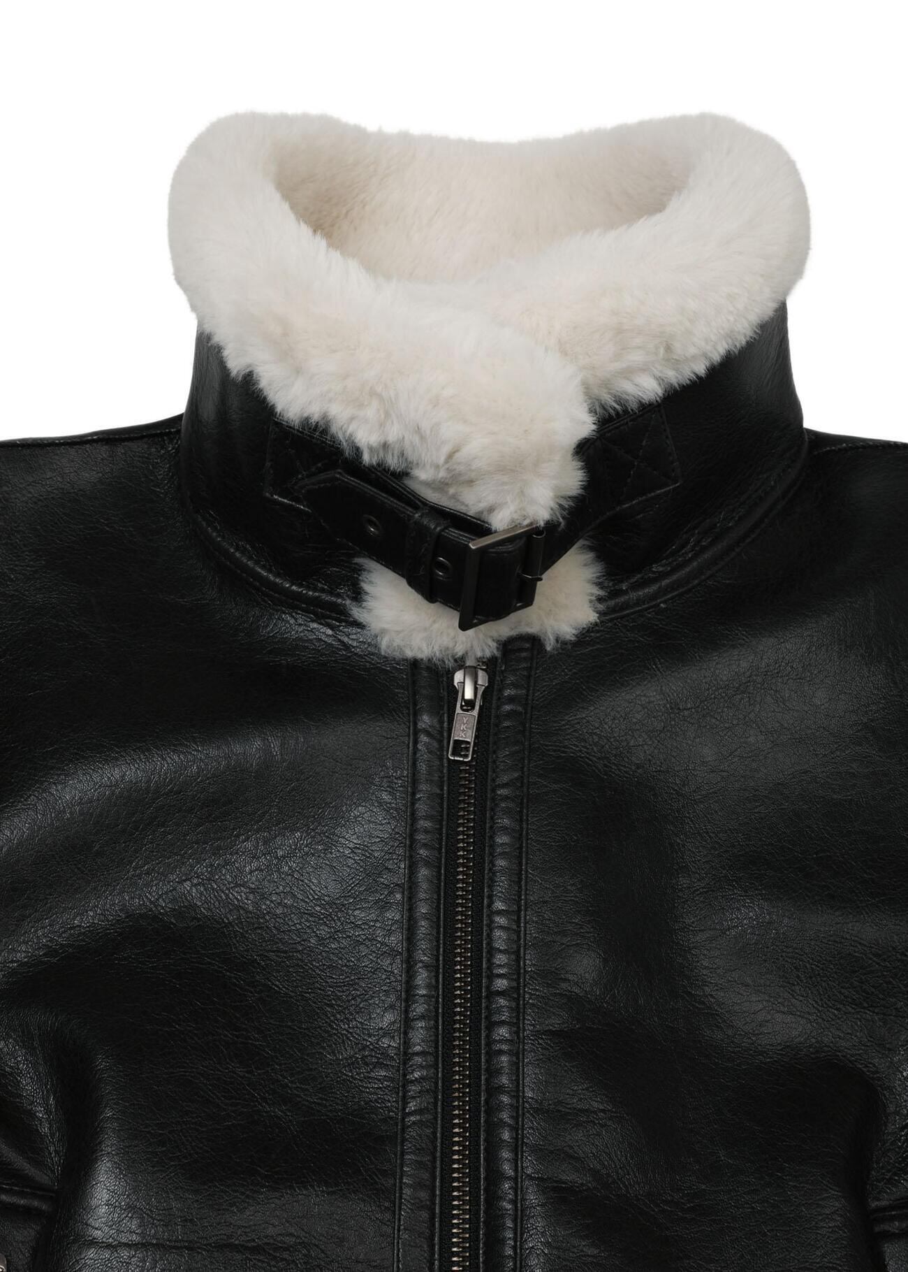 BOHEMIAN SEOUL] SLIM FIT SHEARLING JACKET, BLACK 正規品 韓国