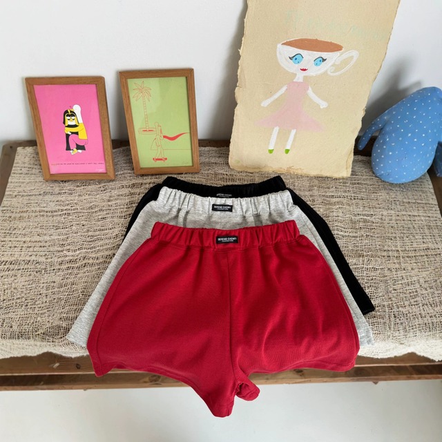 【KID】無地ハイウエストスポーツショートパンツ - 5