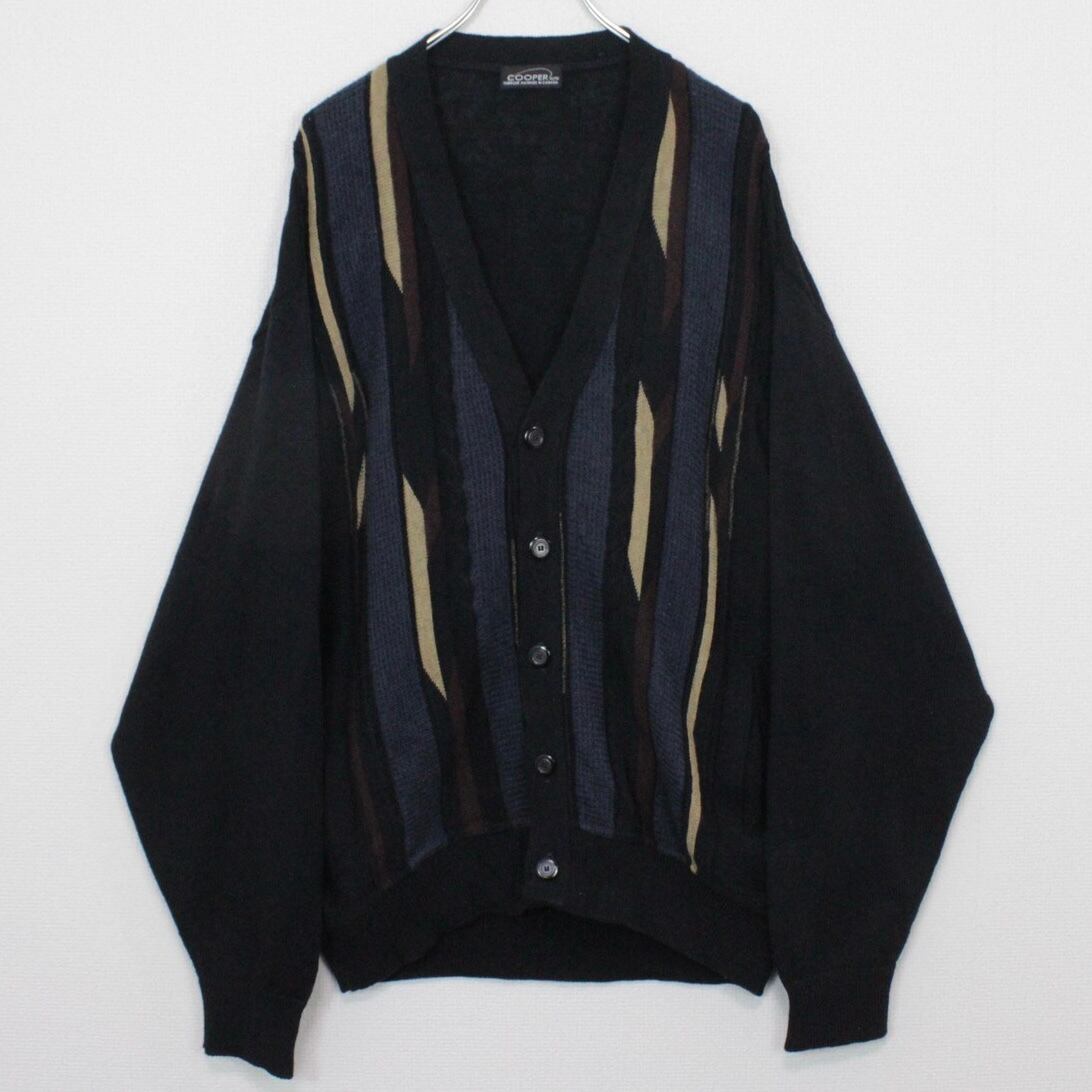 【Caka act2】Geometric Pattern Loose Knit Cardigan | Caka(カカ）下北沢古着屋、セレクトショップ