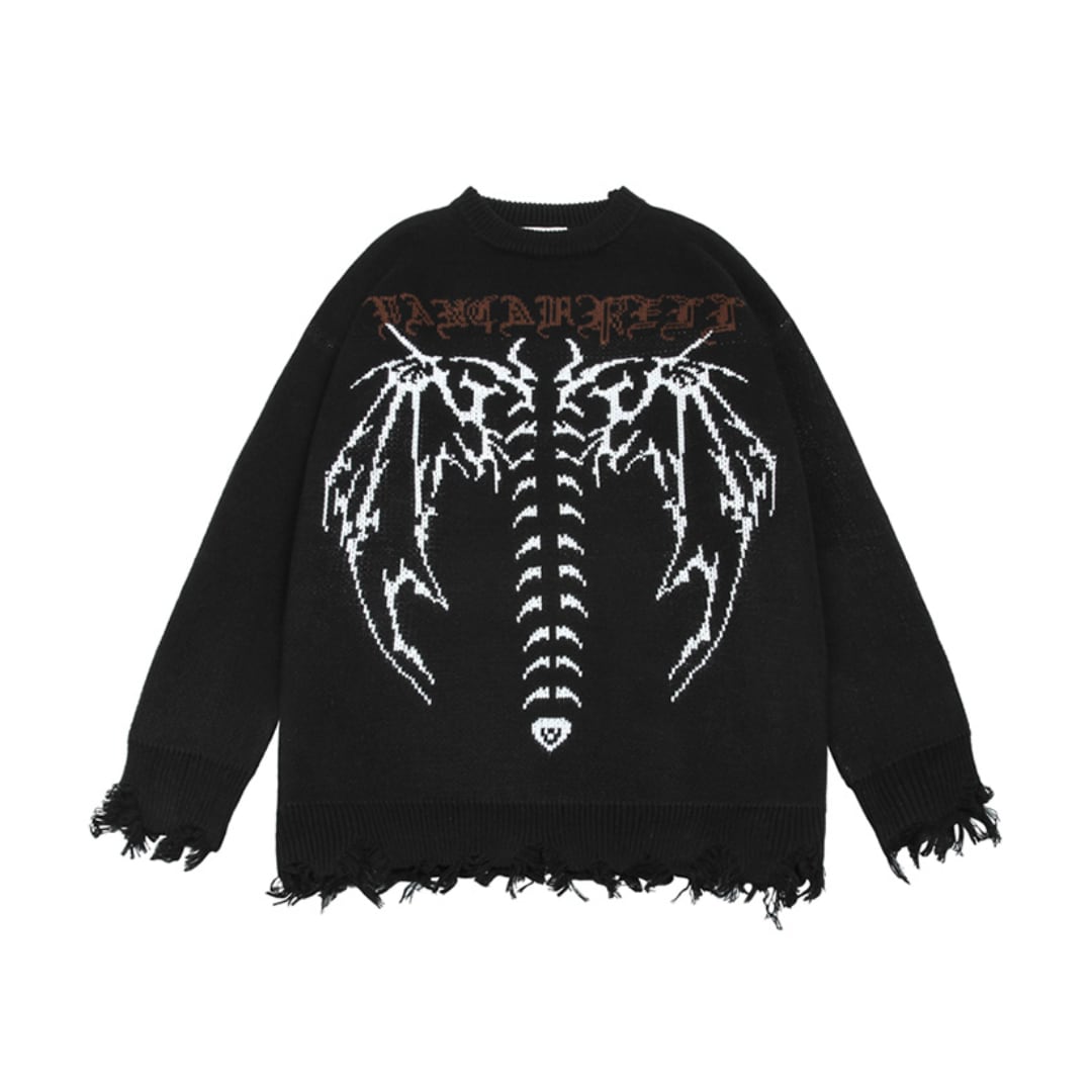 Gothic Letter Oversized Sweater