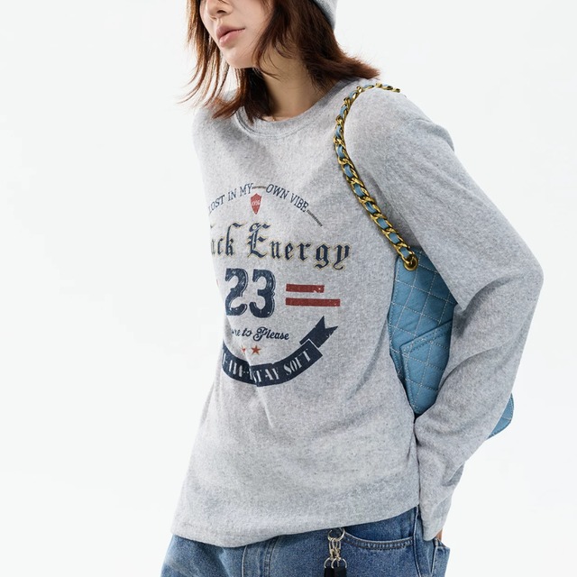 sheer graphic long-sleeve tee　シアーグラフィックロングティー　J2101