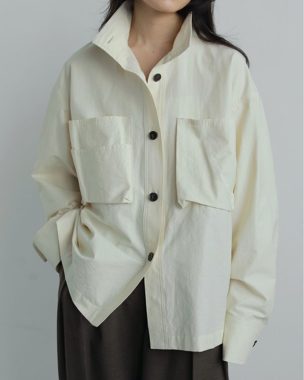 anuke 】Pocket Standcollar Shirts | valance 福井｜レディース