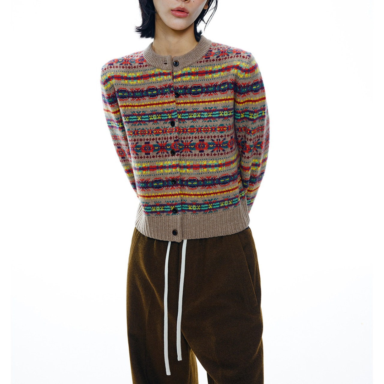 Crew Neck Knit Cardiga【2color】 T4122