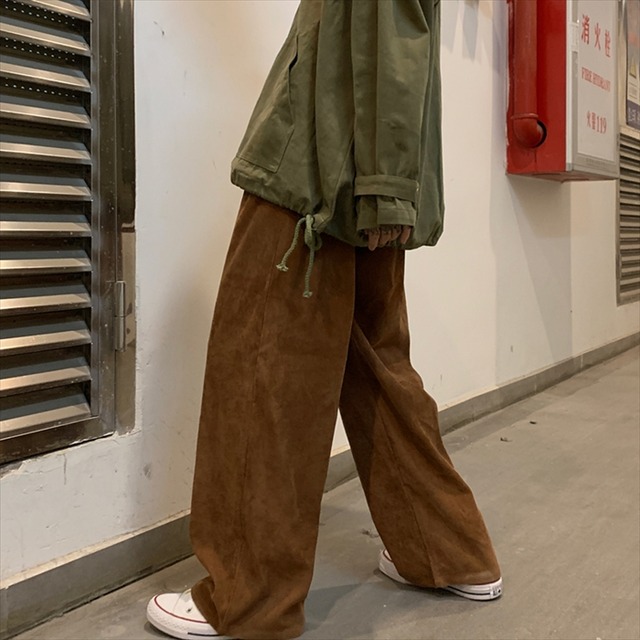 コーデュロイ カジュアルパンツ ハイウエスト ストレートパンツ ワイドパンツ カジュアル ゆったり メンズライク 楽ちん レディース 通勤 ラフコーデ 10代 代 30代 40代 M L 取寄 発送目安14 21日営業日 Laff Store 会社情報 納期の確認をお願いします