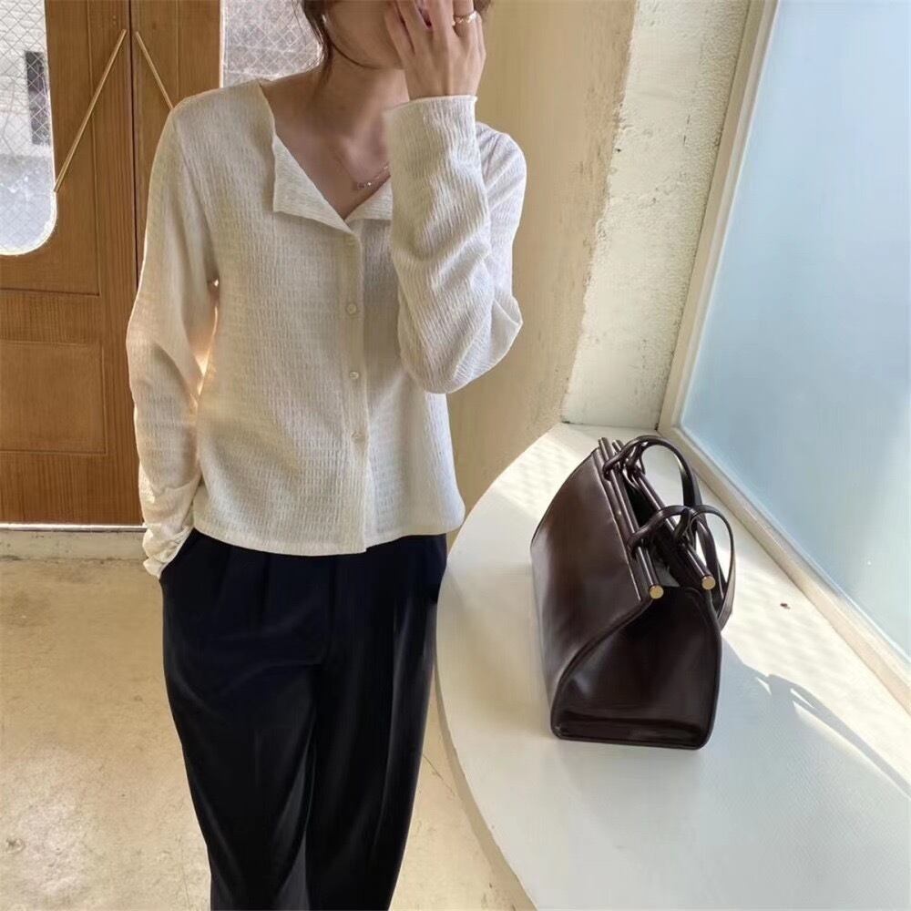 オープンカラーカーディガン