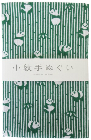 【努力特価】ミヤモトタオル(Miyamoto-towel)宮本 小紋手ぬぐい 笹ぱんだ 33×90cm 33356 グリーン