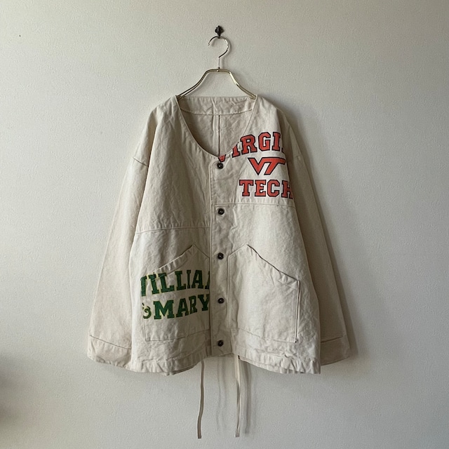 【Brend New】Canvas fabric College logo Jacket W96