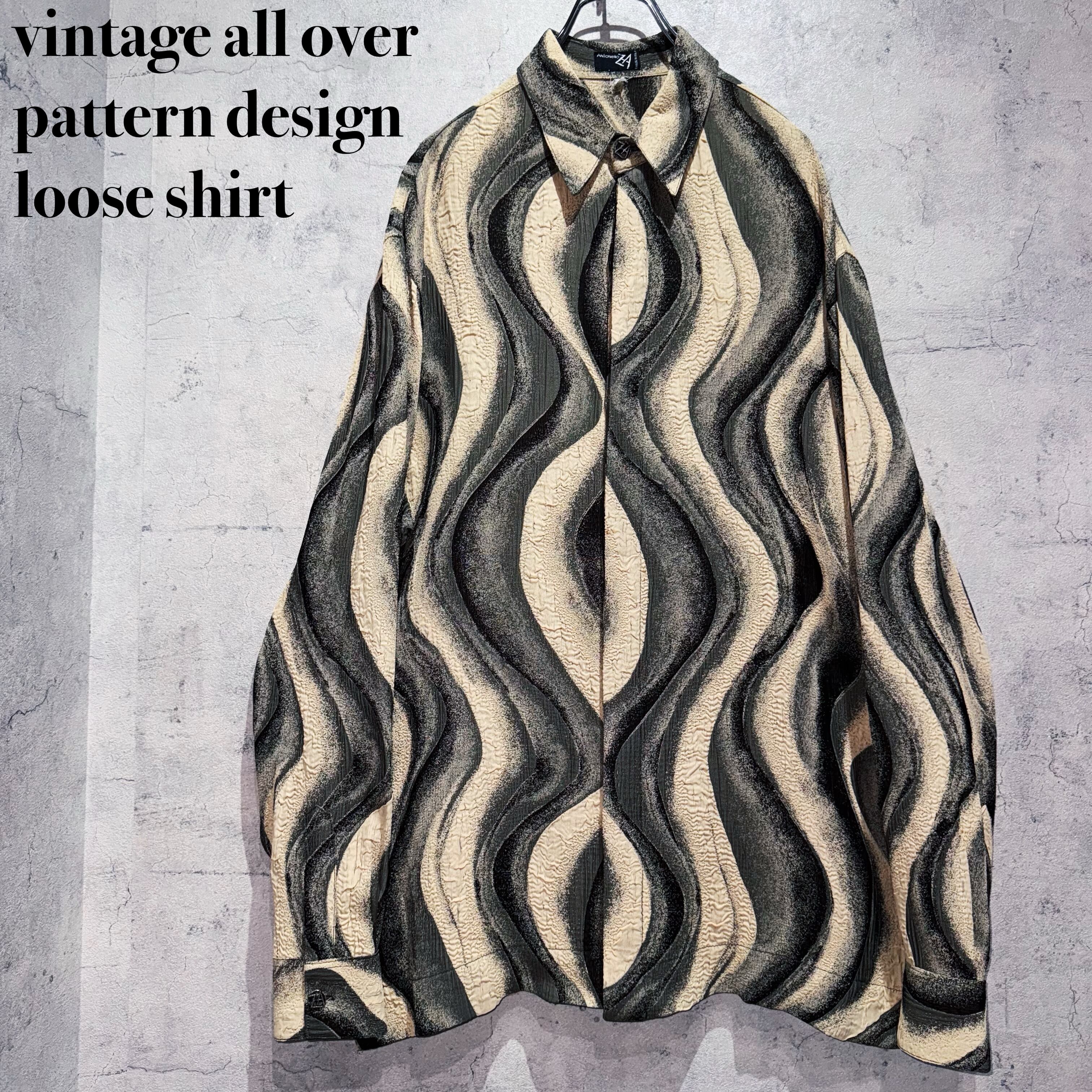 vintage all over pattern design loose shirt