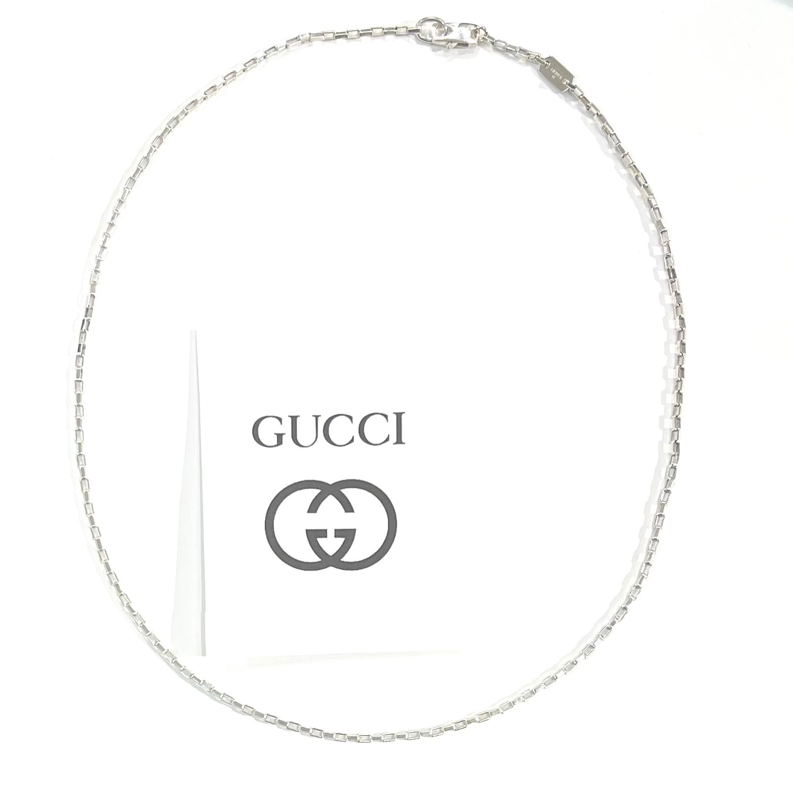 GUCCI 】2587シルバー925 スクエアチェーンネックレス ユニセックス
