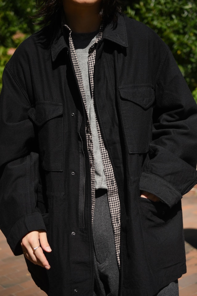 BAUTH / COTTON WOOL MILITARY BLOUSON (BLACK)