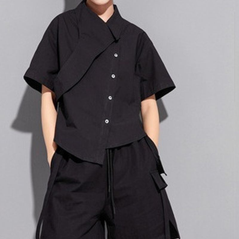 イレギュラースプライシング半袖シャツ T0229