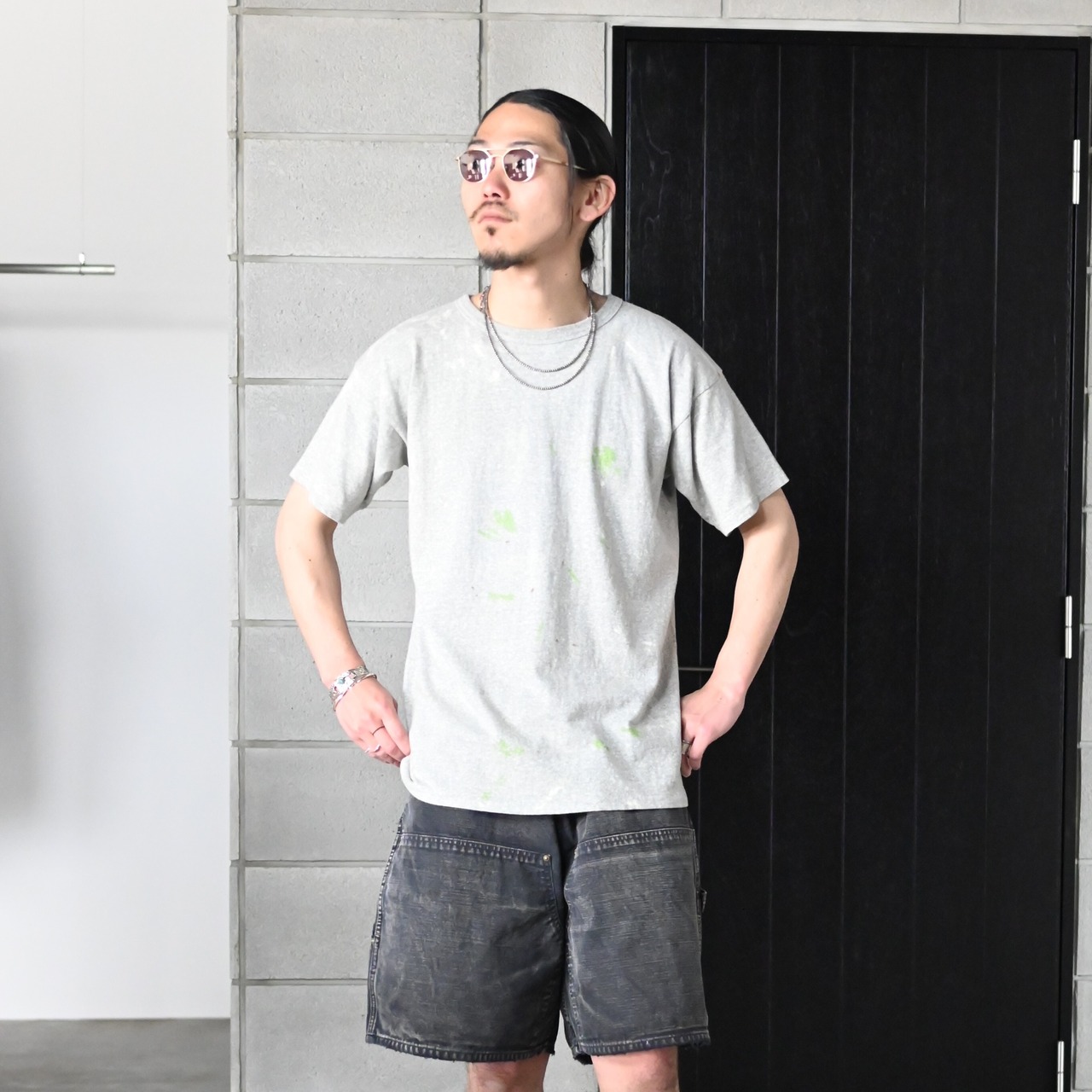 BOWWOW(バウワウ)レーヨンシャツ、ダブルニーダックショーツ