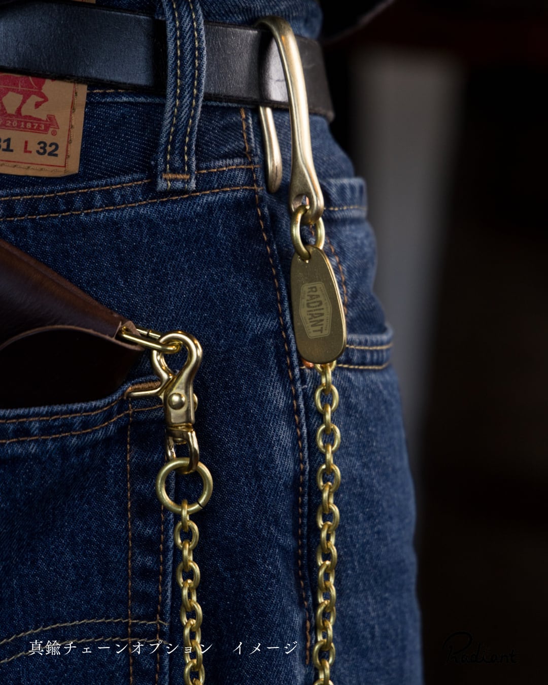 吊るせるお財布 / RW-17 【BLACK brass】 | radiant leatherworks