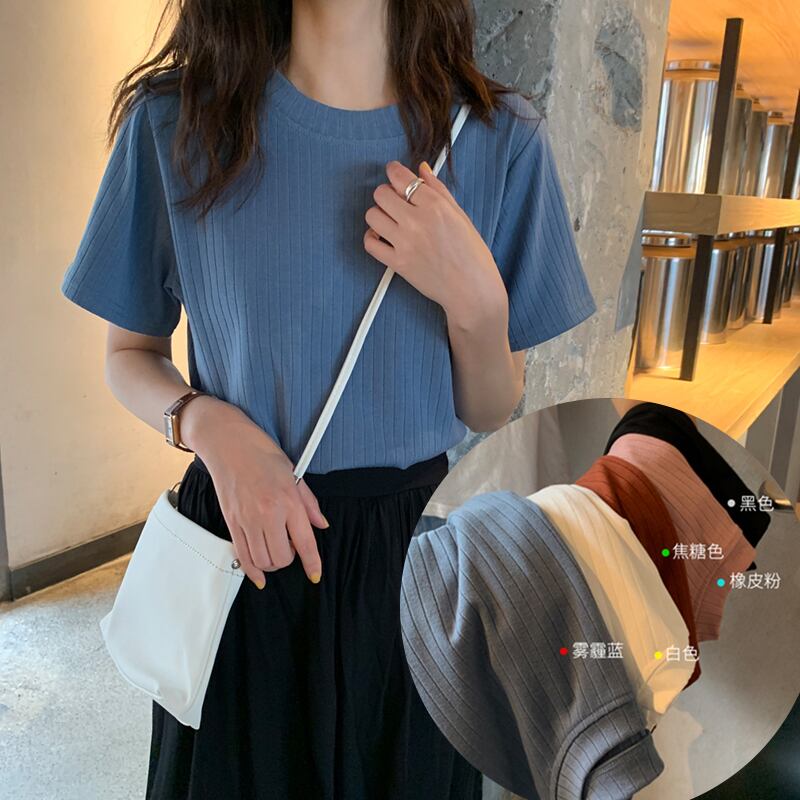 洋服2020新ネットレッドTシャツサマーウィメンズインスーパーファイア無地半袖セーターファッショントップトレンド 1号婦人7701563595