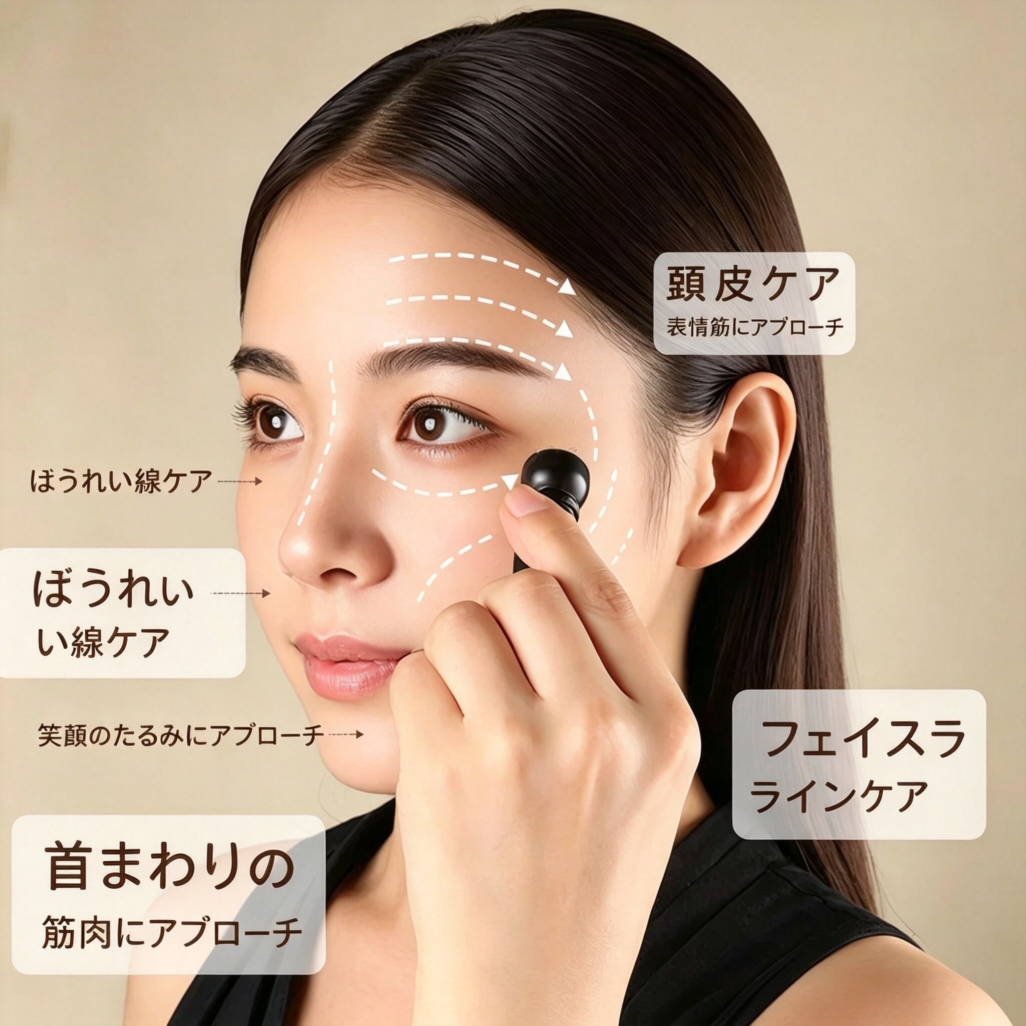 NO.7檀木＆羊の角 木製ツボローラー ミニケア マッサージローラー 木製