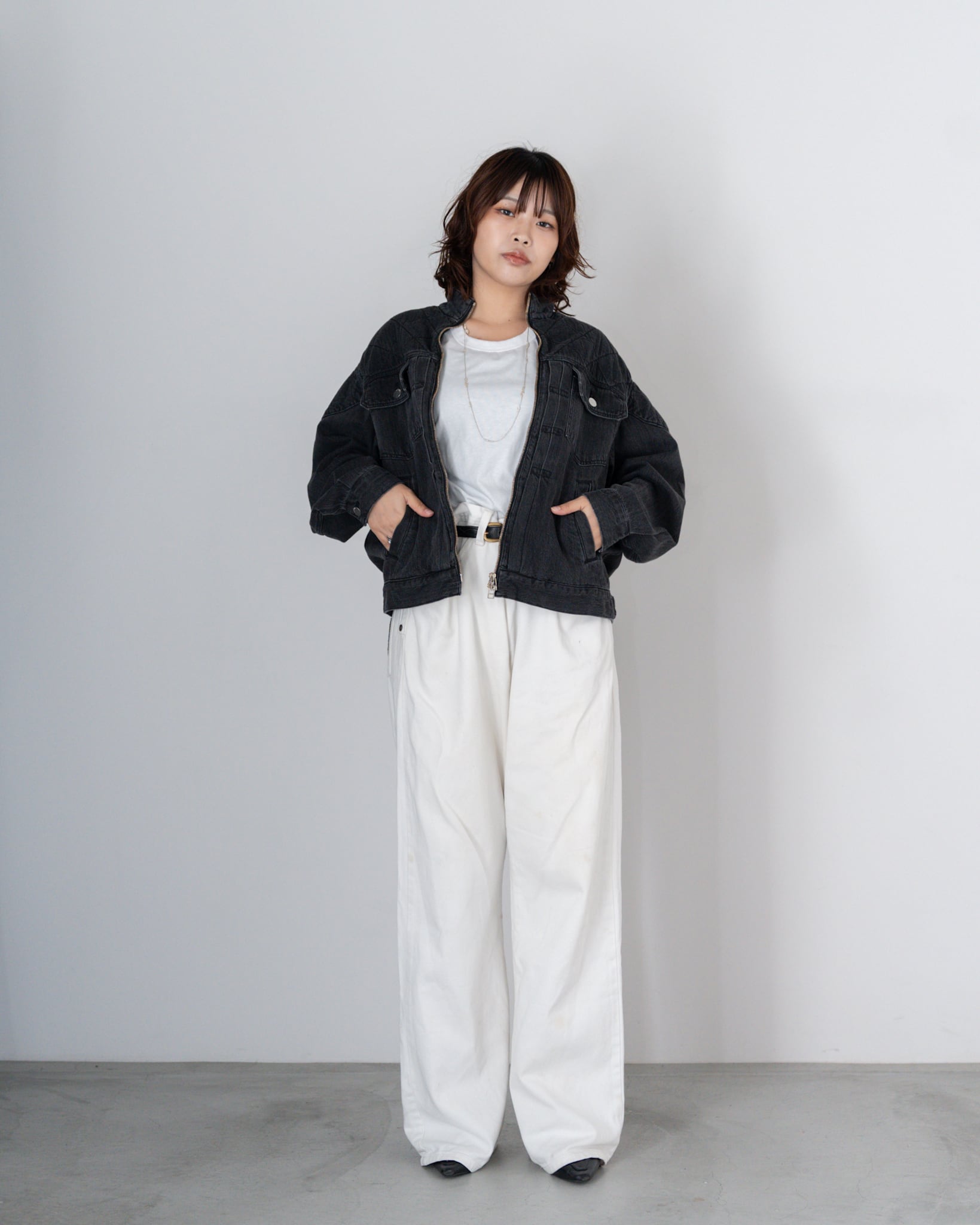 BELPER】QUILTING DENIM JACKET / BLACK | EYE&EYE