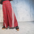 ライン入りチェックワイドパンツ