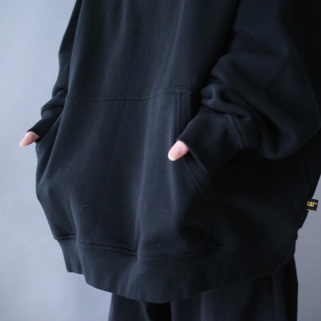 "刺繍" CAT front design XXXL over silhouette sweat parka