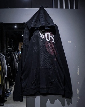 【add (C) vintage】“FOX RACING” Tribal Logo Design Pullover Hoodie