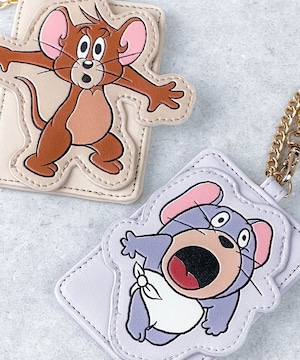 F268114_TOM and JERRY×Flapper びっくりダイカットアップリケパスケース