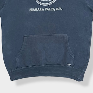 【Hard Rock Cafe】刺繍 ロゴ NIAGARA FALLS NY ナイアガラの滝 パーカー プルオーバー スウェット フーディー hoodie M グレー系 ハードロックカフェ us古着