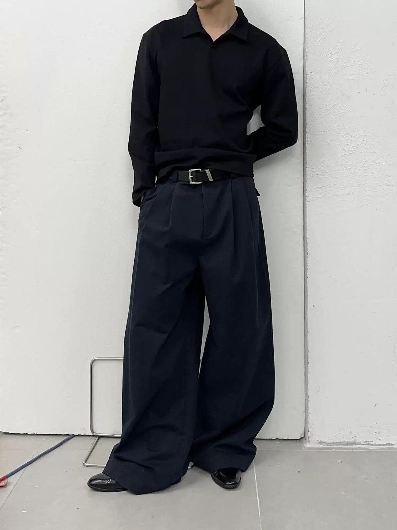 NFAI. Double Pleat Wide Trousers