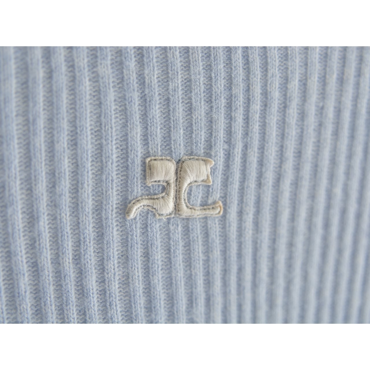 【courreges】Made in France 70-80's 100% Cotton Pullover（クレージュ フランス製 コットンプルオーバー クルーネックニット）