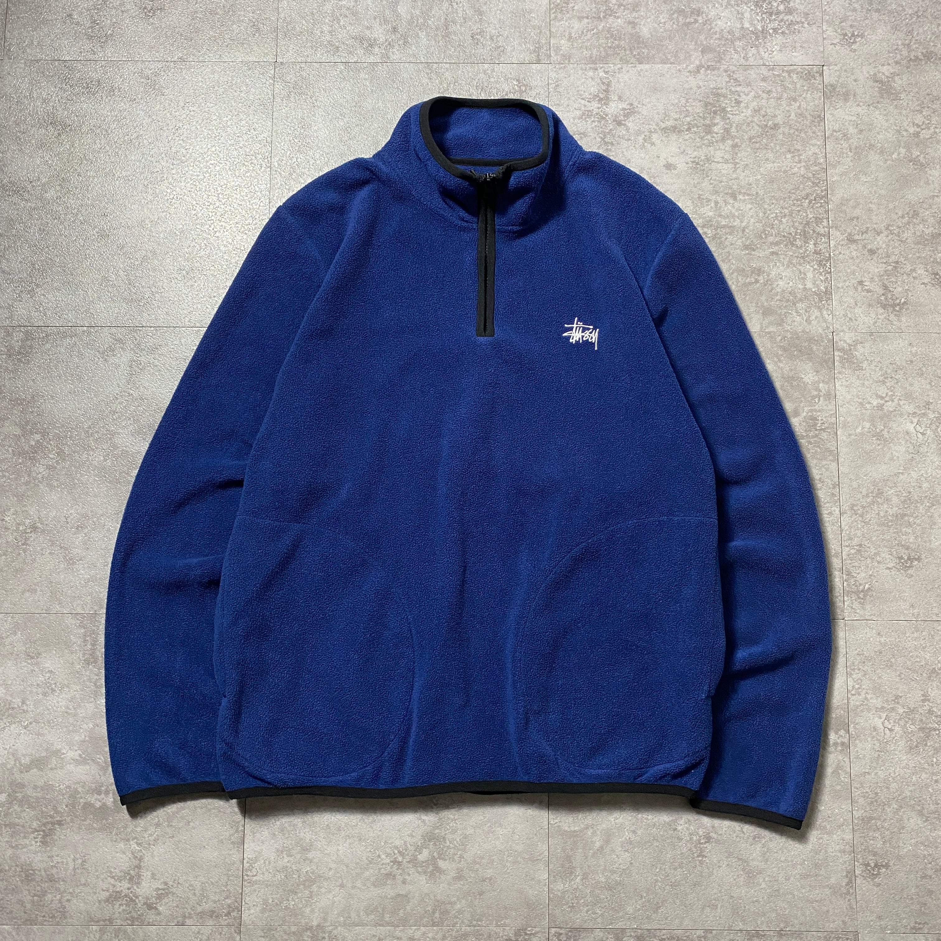 STUSSY TOP FORM スウェット フーディ ショーンフォント 刺繍ロゴ stussy ステューシー ショーンフォント 刺繍ワンポイント ハーフ