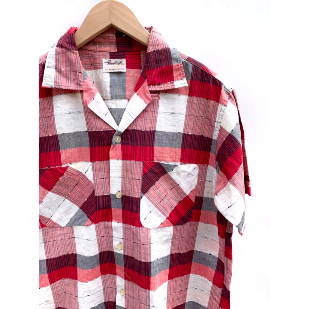 60s PENNLEIGH S/S OPEN  COLLER SHIRT Size M