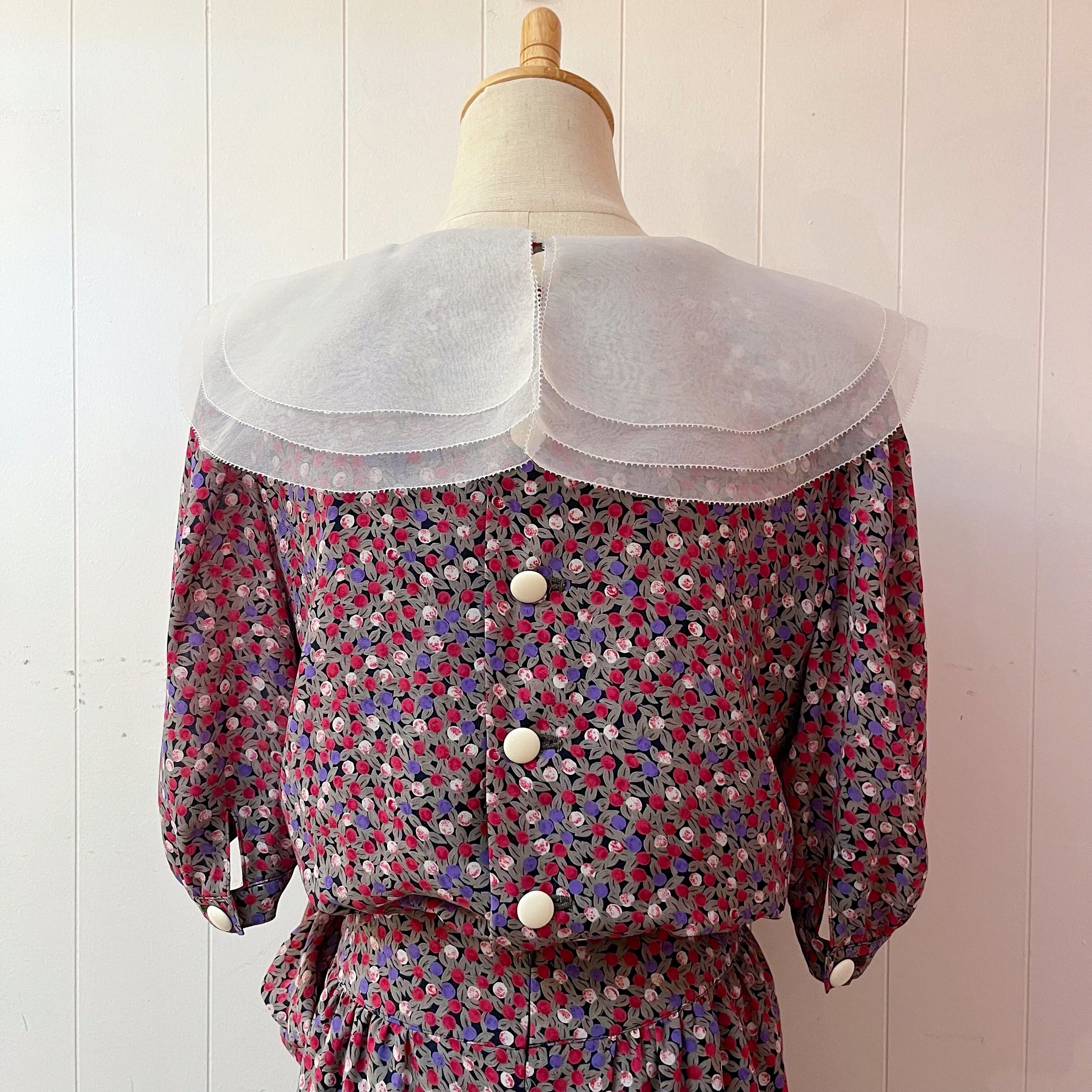 big collar side ribbon one-piece